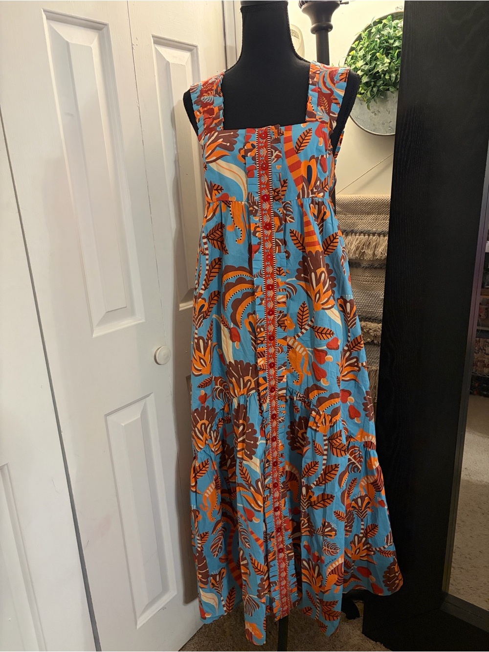 FARM Rio x Anthropologie Square-Neck Midi Dress - Picture 4 of 12